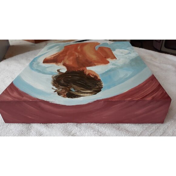 "Sunday Bath" Original oil painting on Cradled Wood Panel - Picture 5 of 5